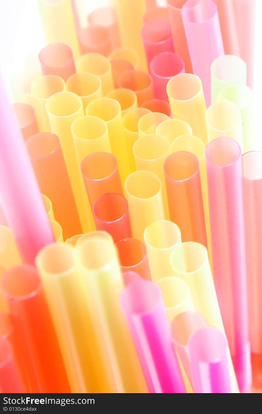 Drinking Straws on white background.