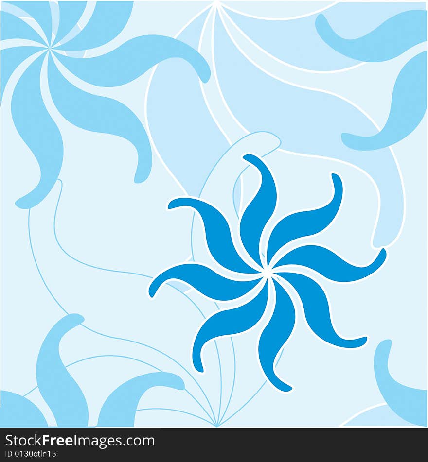 Pattern with blue flowers