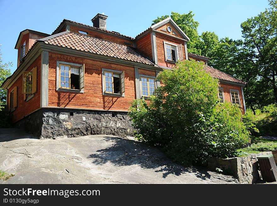 Old house in swedish museum park in Stockholm. Old house in swedish museum park in Stockholm