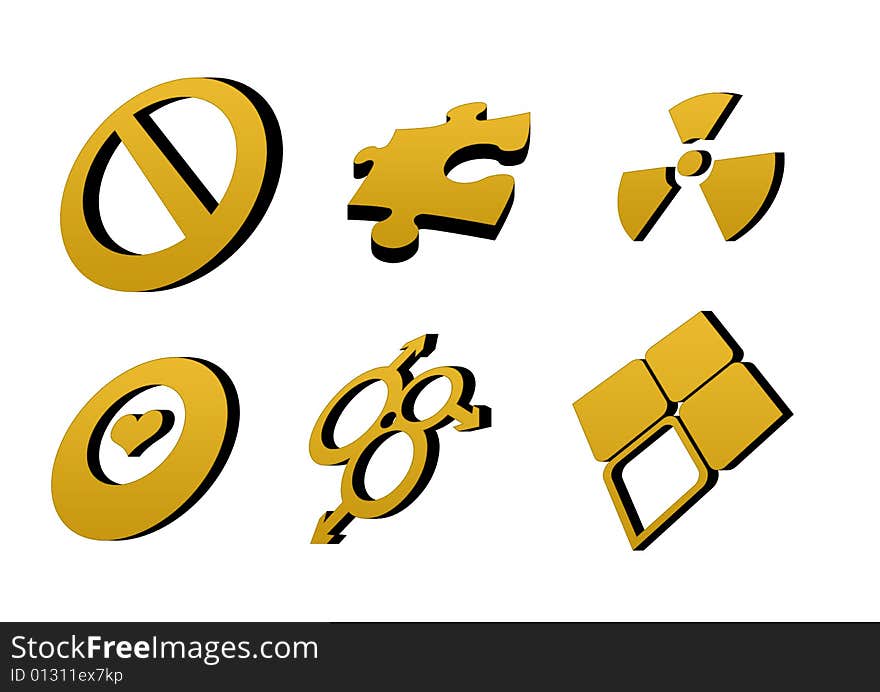 Golden logo elements