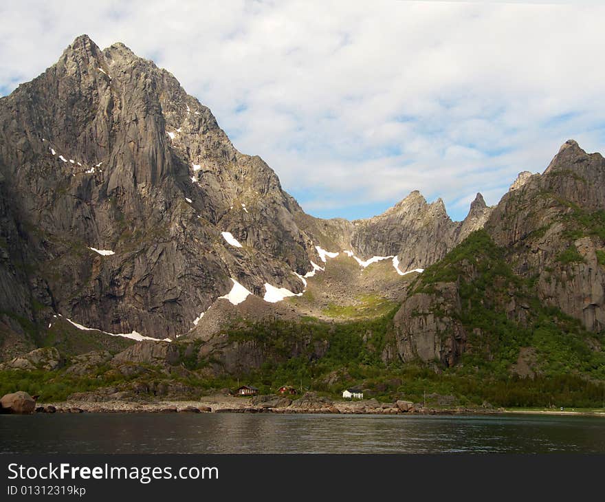 Old glacial valley in Lofoten islands, Norwegian arctic region. Old glacial valley in Lofoten islands, Norwegian arctic region