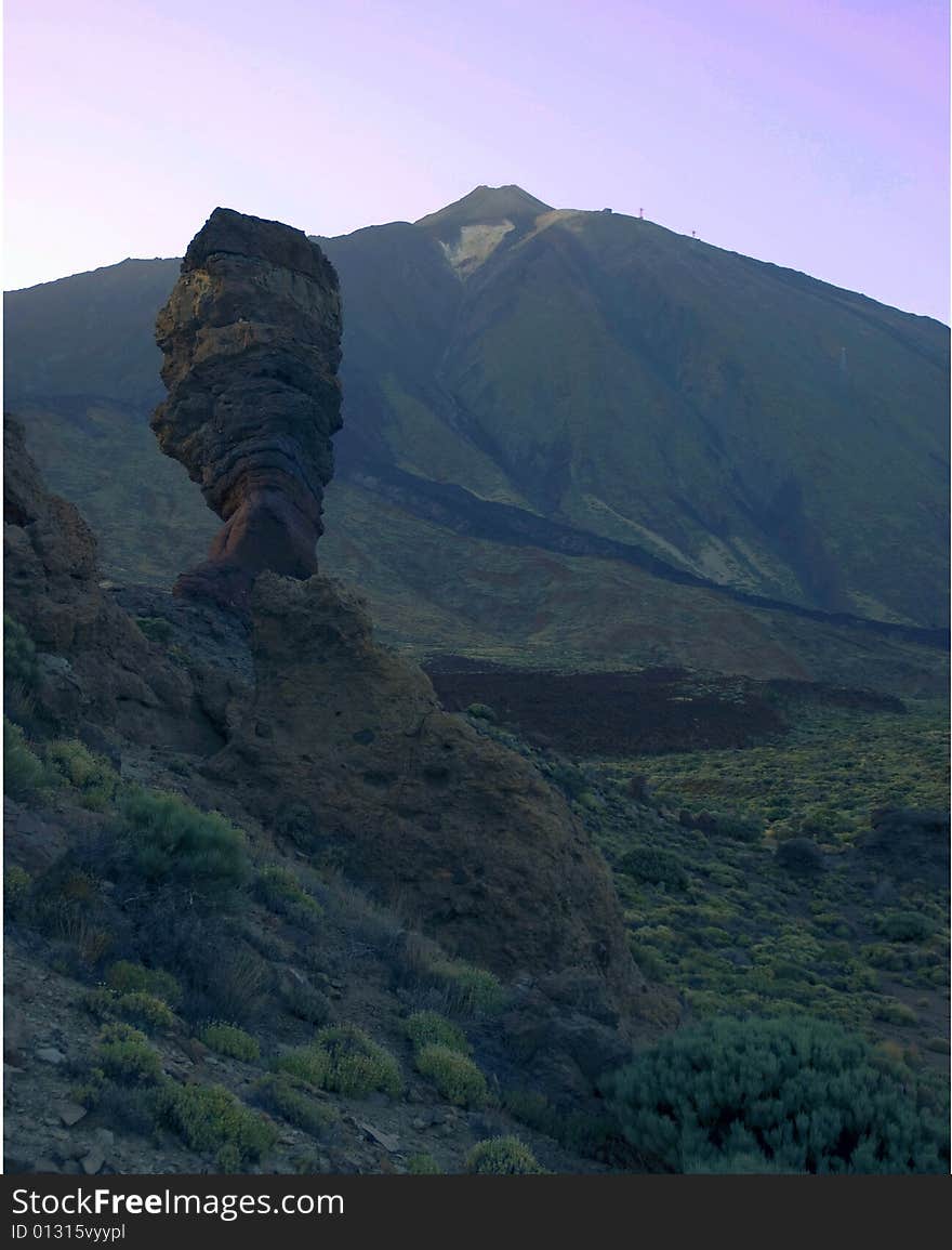 Dusk on mount Teide