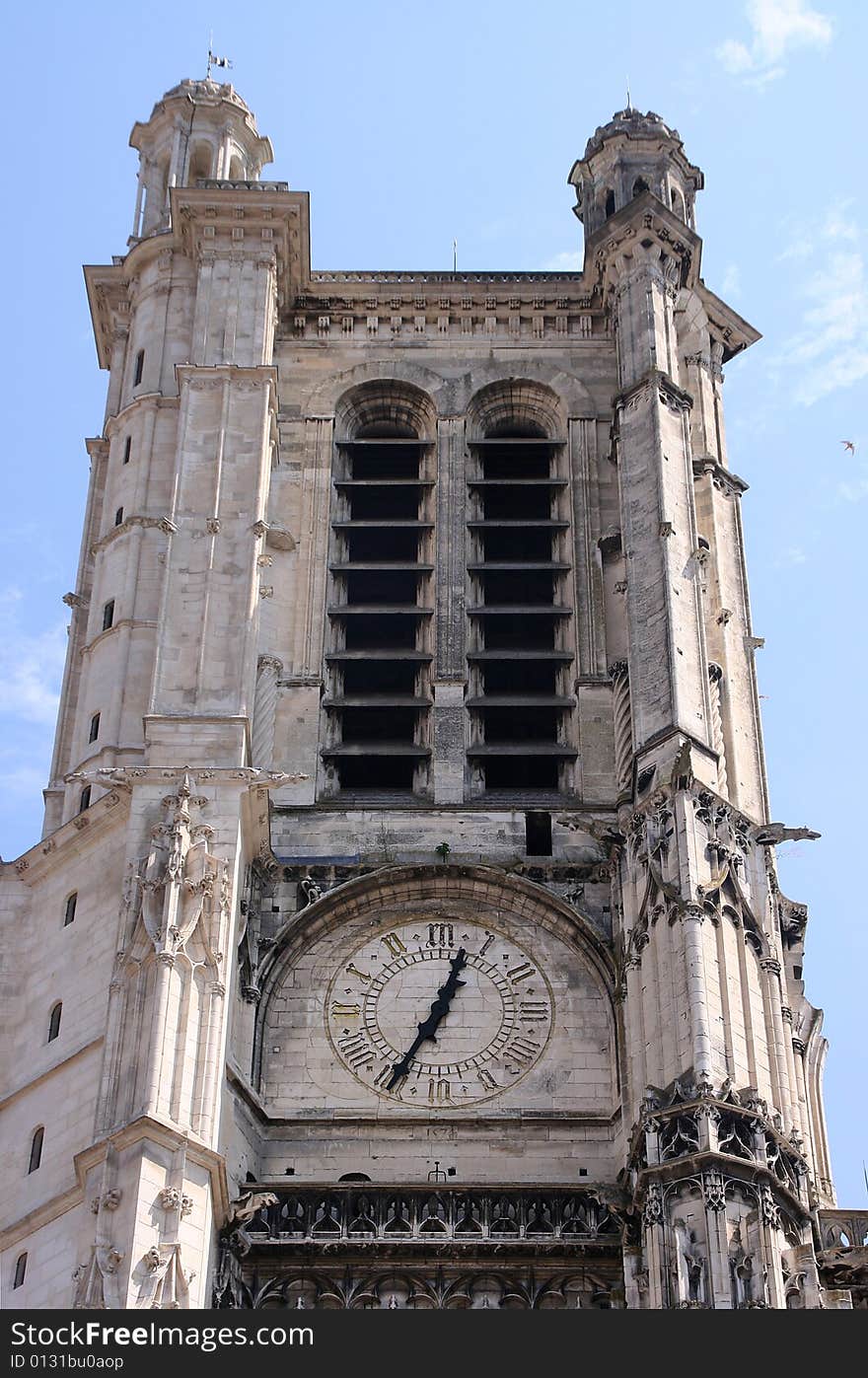 Cathedral tower in Troyes, North France. Cathedral tower in Troyes, North France.