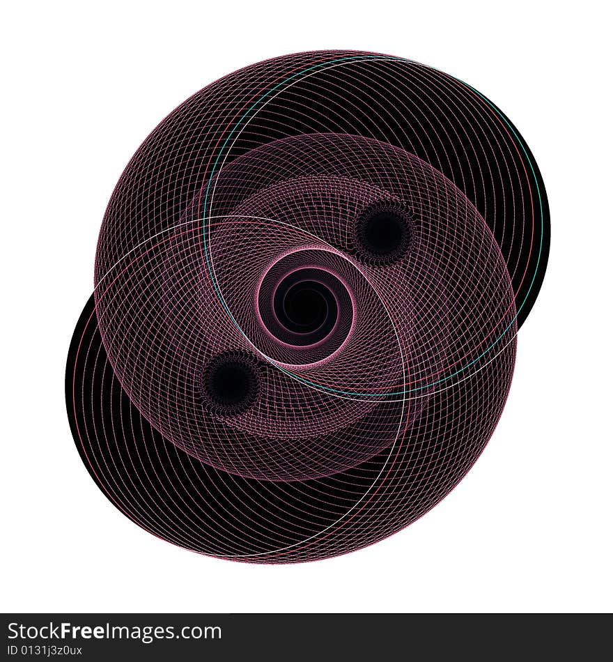 Abstract fractal image resembling a spiraling wire tube fantasy