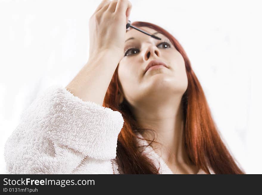 Redhead, girl, Makeup Mascara, Beautyful.