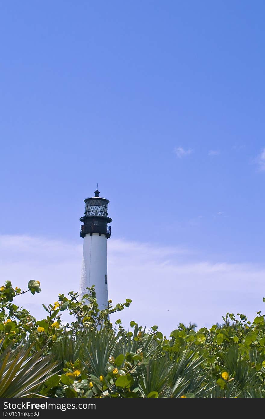 A lighthouse on the beach