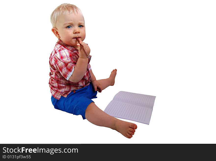 Beautiful little baby boy painting. Beautiful little baby boy painting