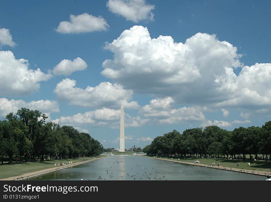 The Washington Monument is the most prominent, as well as one of the older, attractions in Washington, D.C. It was built in honor of George Washington, who led the country to independence, and then became its first President.