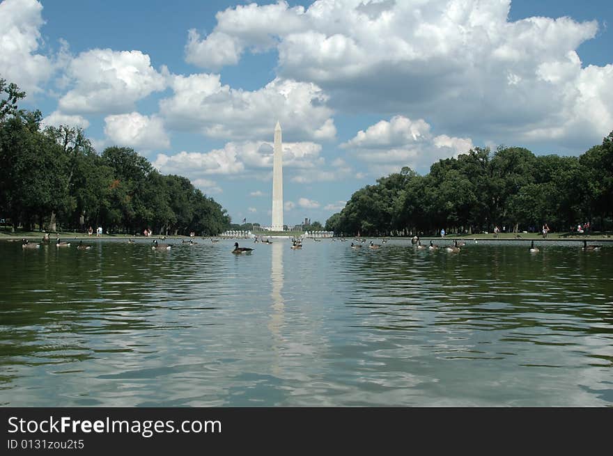 The Washington Monument is the most prominent, as well as one of the older, attractions in Washington, D.C. It was built in honor of George Washington, who led the country to independence, and then became its first President.