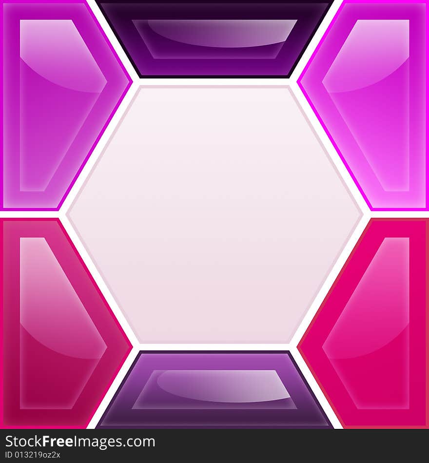 Glossy image with vibrant color, usable for design and web, hexagon puzzle. Glossy image with vibrant color, usable for design and web, hexagon puzzle