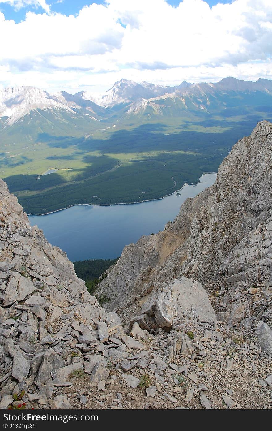 The top of mountain indefatigable, kananaskis country, alberta, canada. The top of mountain indefatigable, kananaskis country, alberta, canada