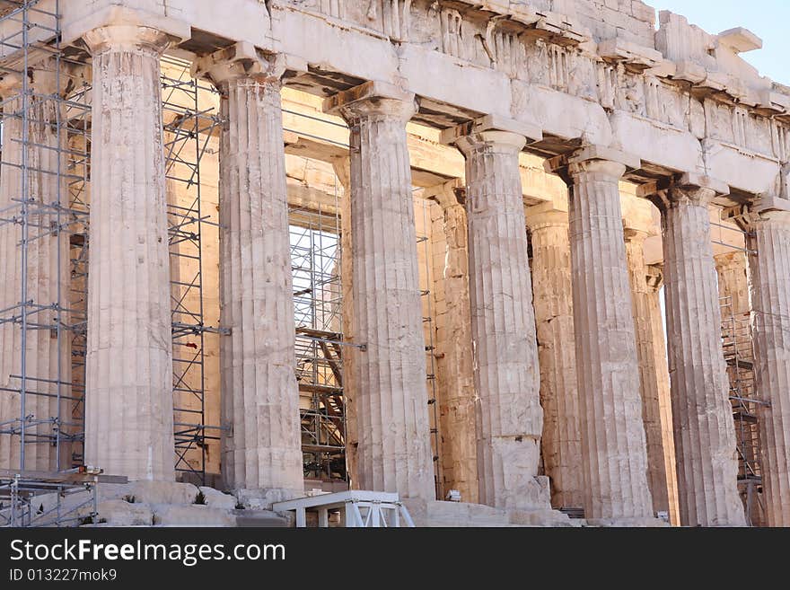 Details of Parthenon, Acropolis in Athens � Greece