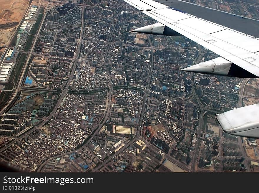 Chinese city - aerial view