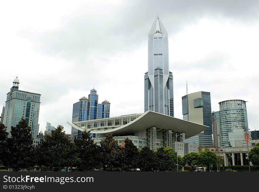 Shanghai - general view with modern buildings