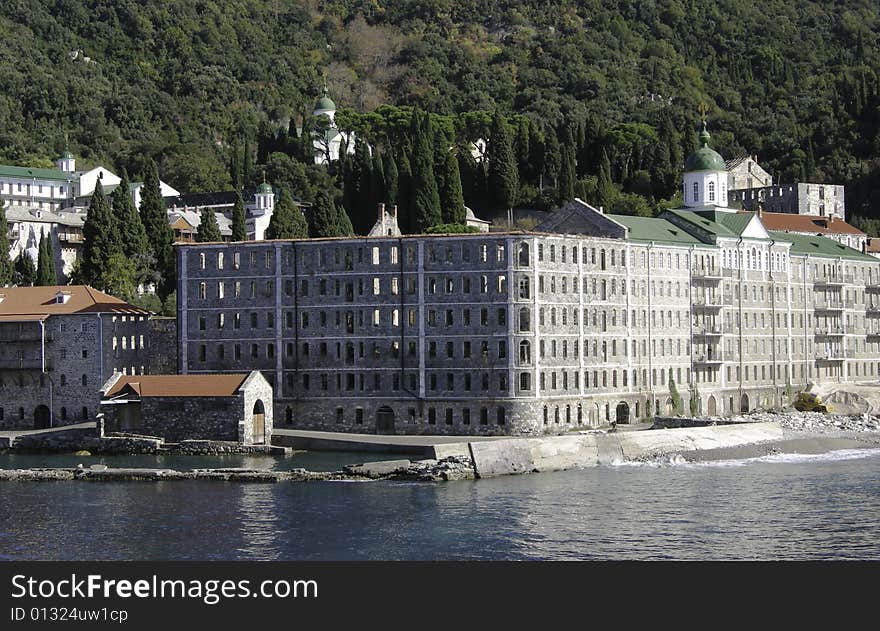 Saint Panteleimonas Russian monastery, in Mount Athos, Halkidiki. Saint Panteleimonas Russian monastery, in Mount Athos, Halkidiki