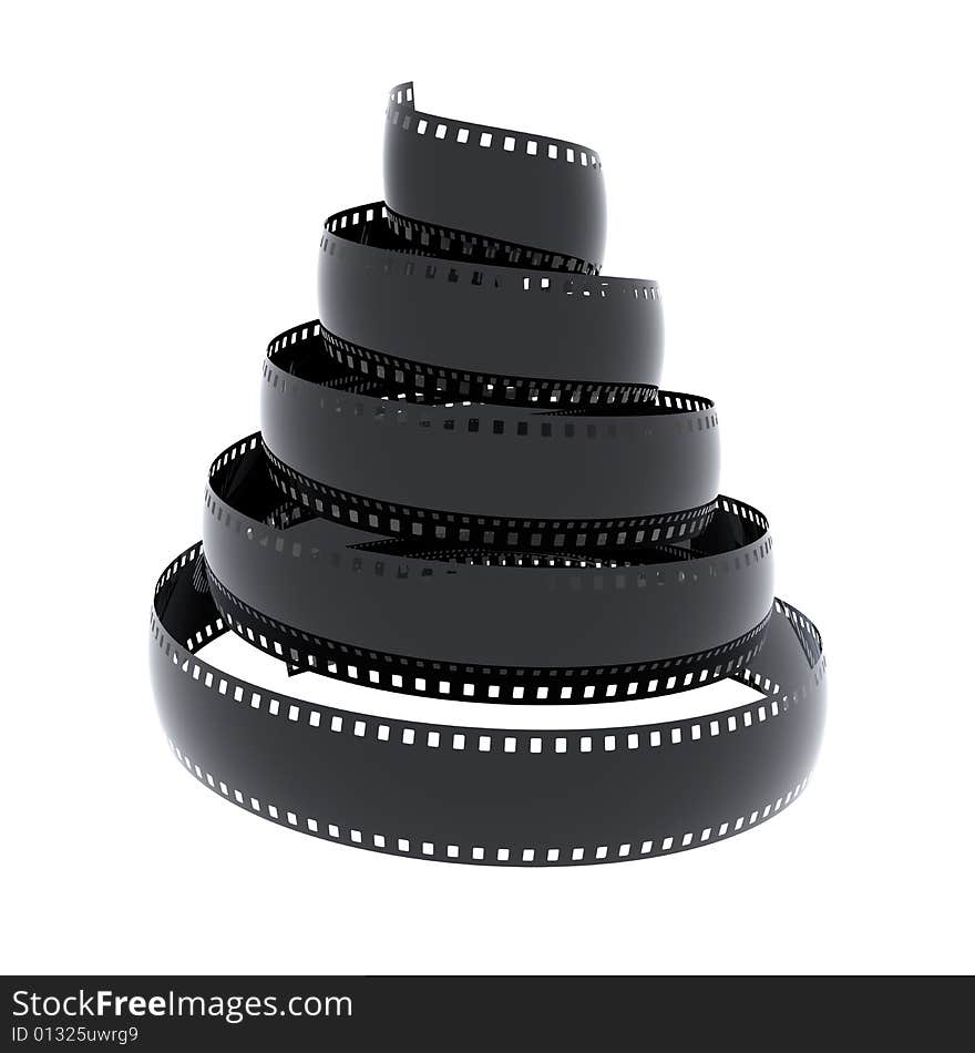 Cinefilm spiral isolated on white