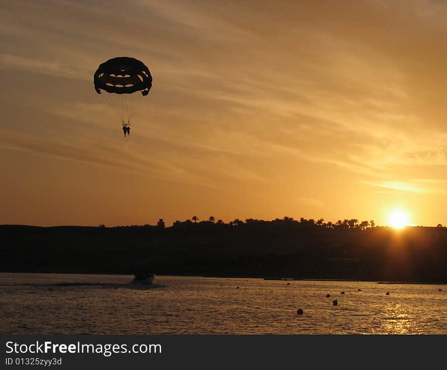 Flight above the sea