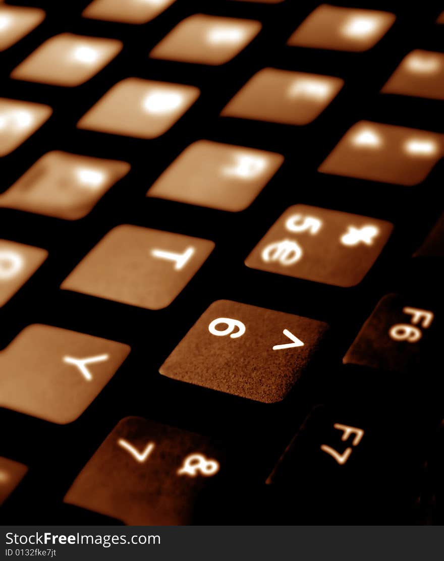 Close up of computer keyboard