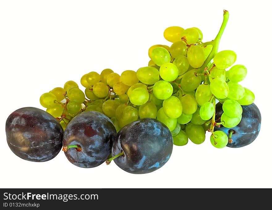 Plum And Grapes