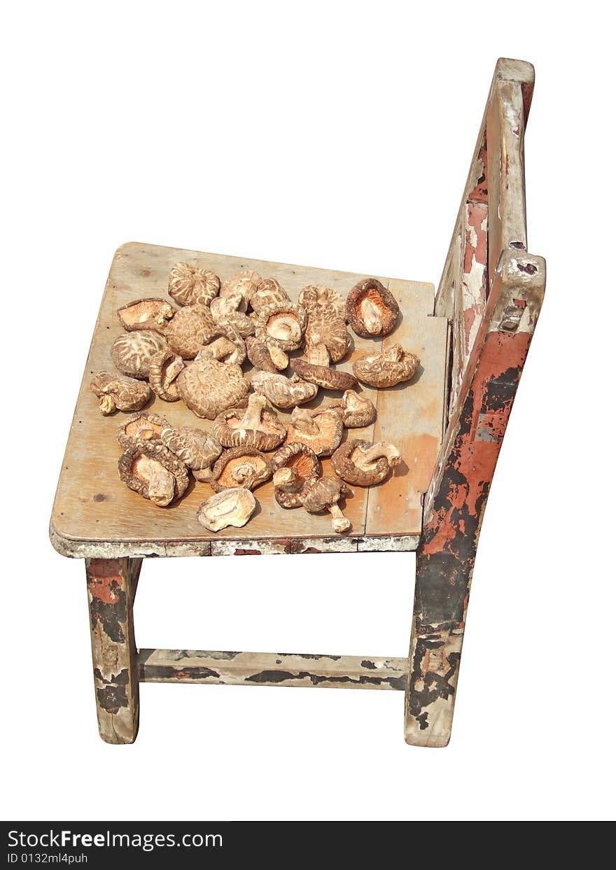 Dried mushroom and Stool