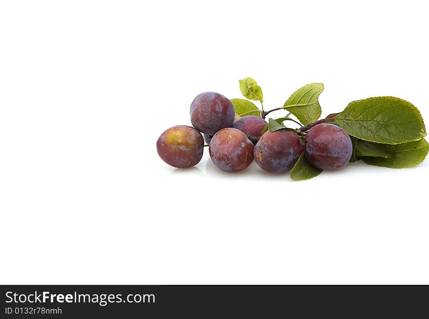 Fresh Plum S On White Background.