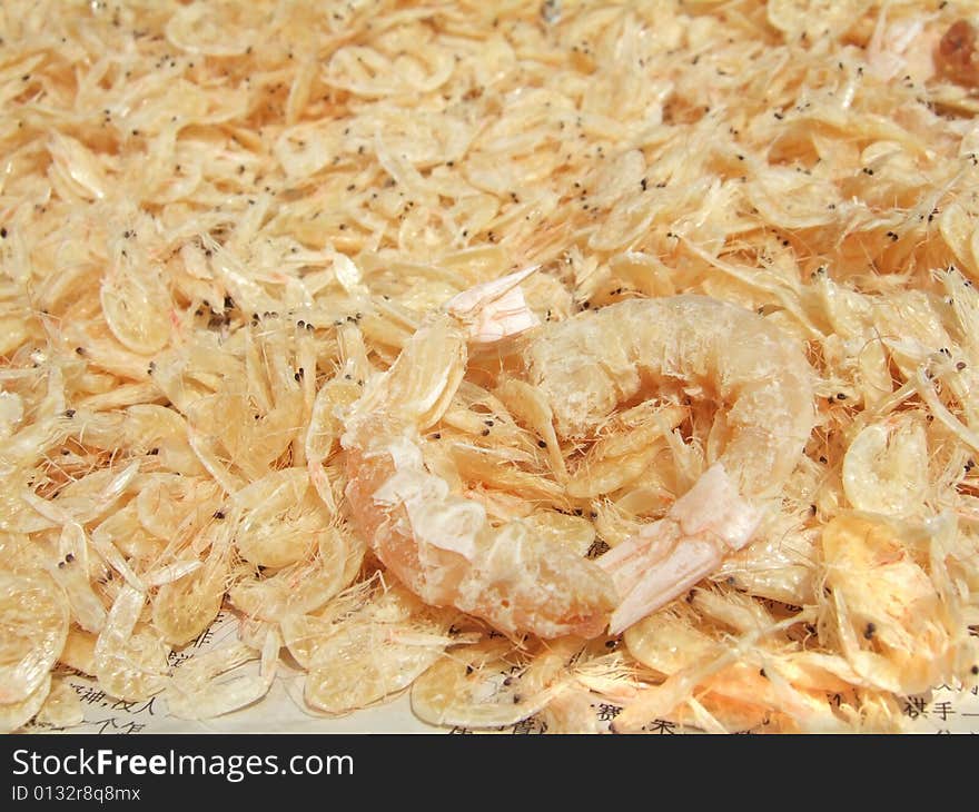 Dried shrimp in different sizes