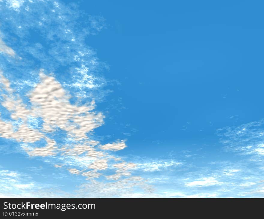 Blue sky with some clouds without sun