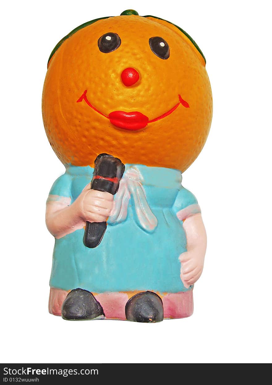 Orange doll with white background