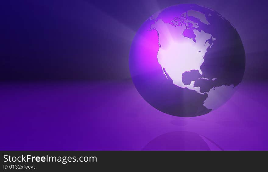 Glowing north america map and globe. Glowing north america map and globe