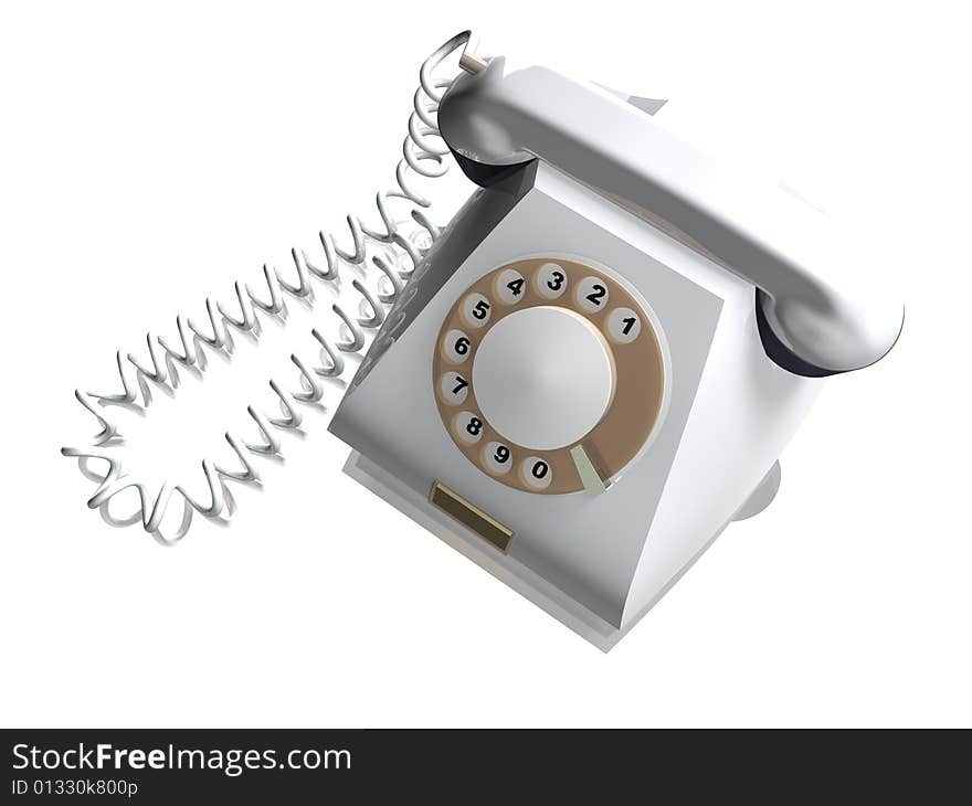 Retro telephone on the glass table. Illustration.  3D render. Retro telephone on the glass table. Illustration.  3D render.