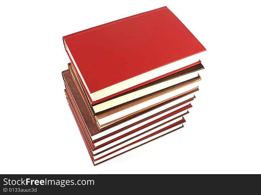 Books pyramid isolated in studio