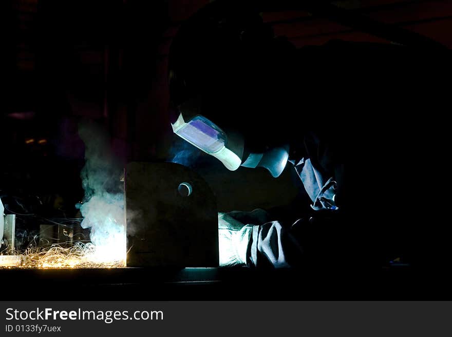 Heavy work as the welder at factory