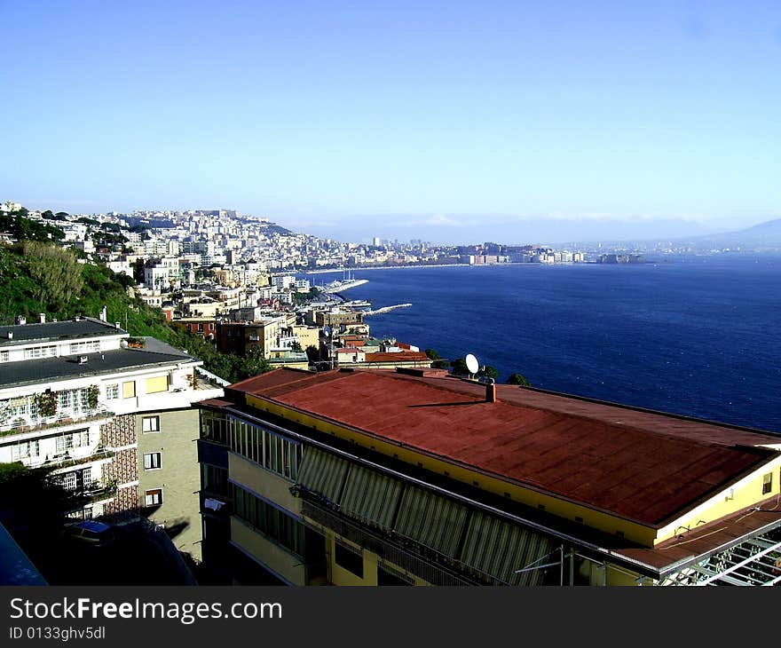 Naples, Italy. Sea coastline on the sunny summer day. Naples, Italy. Sea coastline on the sunny summer day.