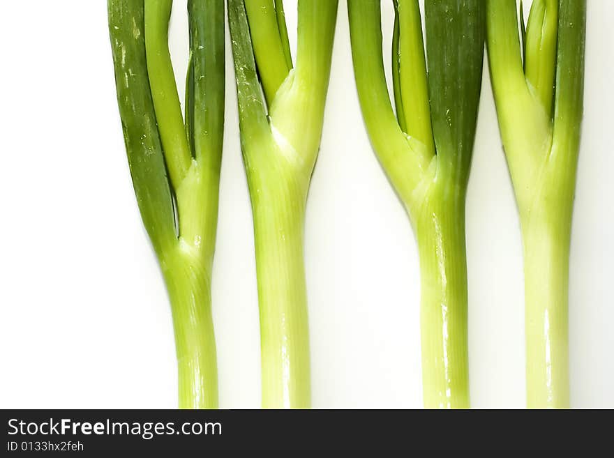 Abstract of a stack of fresh green onions. Abstract of a stack of fresh green onions.