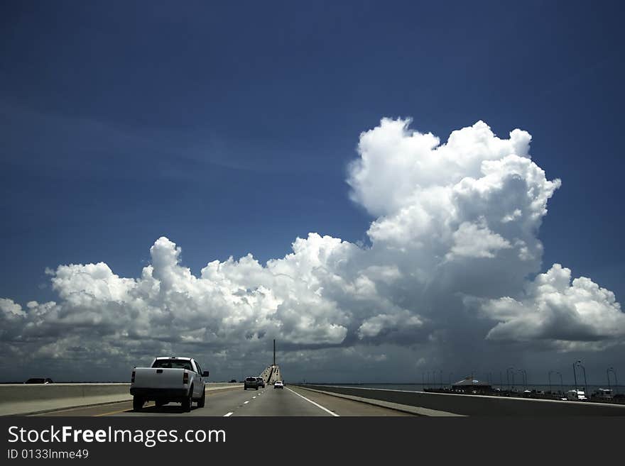 Entering Sunshine Skyway Bridge