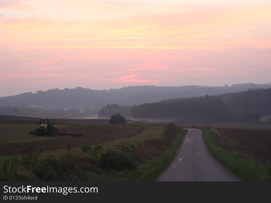 Tractor at Dawn