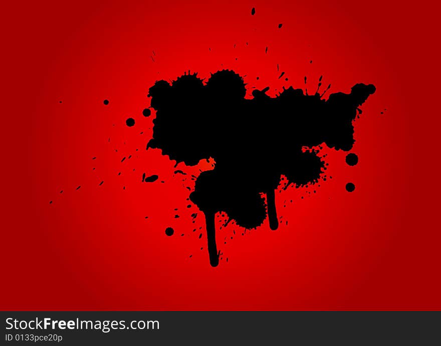 Ink stains in gradient background, vector. Ink stains in gradient background, vector