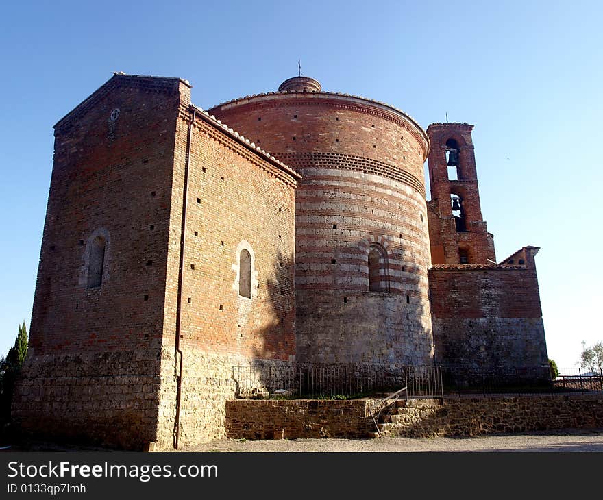 A beautiful glimpse of the medieval hermitage of Montesiepi. A beautiful glimpse of the medieval hermitage of Montesiepi