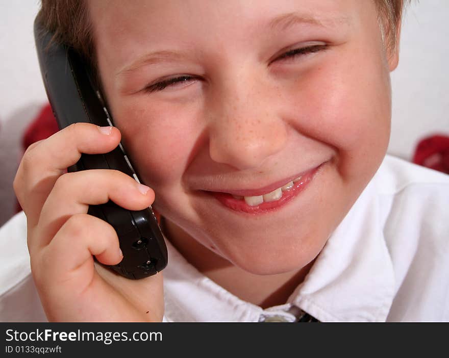 Young Boy On The Phone