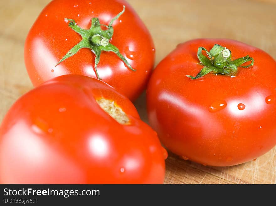 Three Fresh Tomatoes