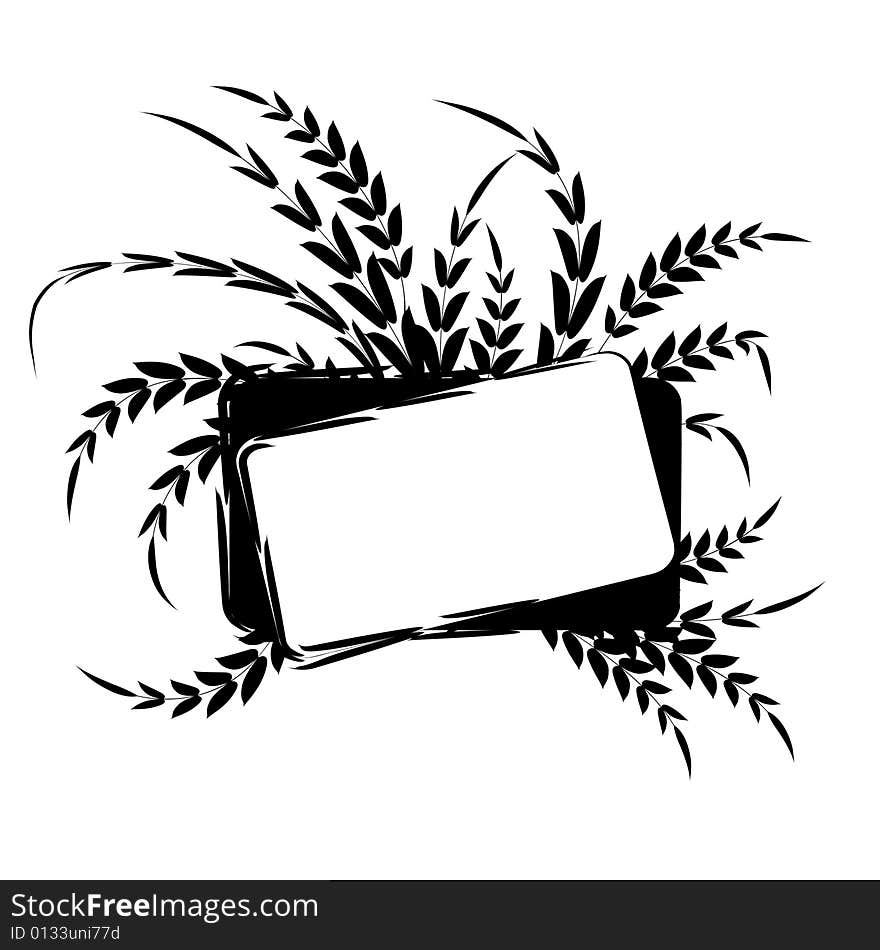 Abstract frame from leaves, vector illustration