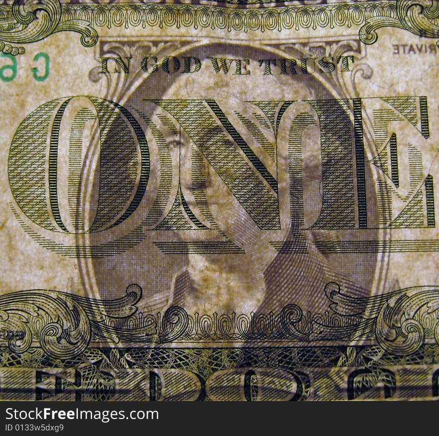 View through a dollar bill, both sides at once. View through a dollar bill, both sides at once