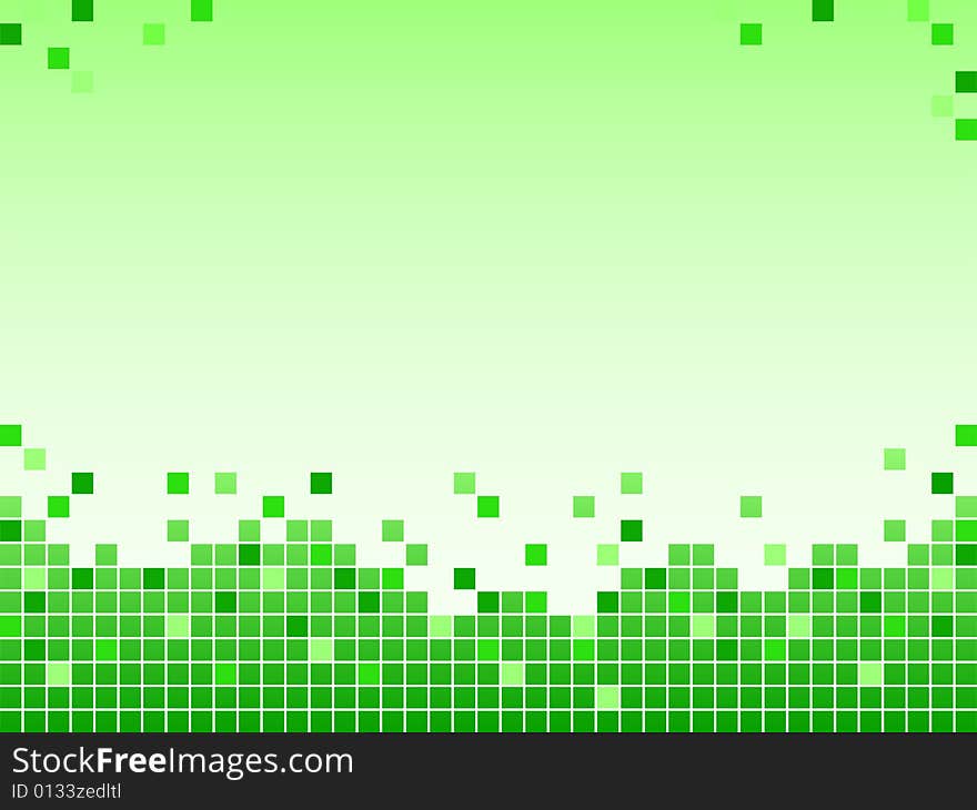 Green Background With Pixels