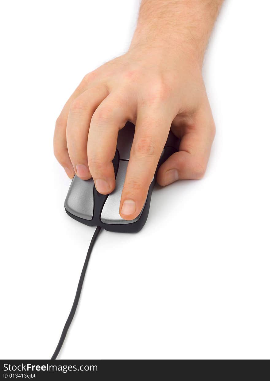 Hand and computer mouse