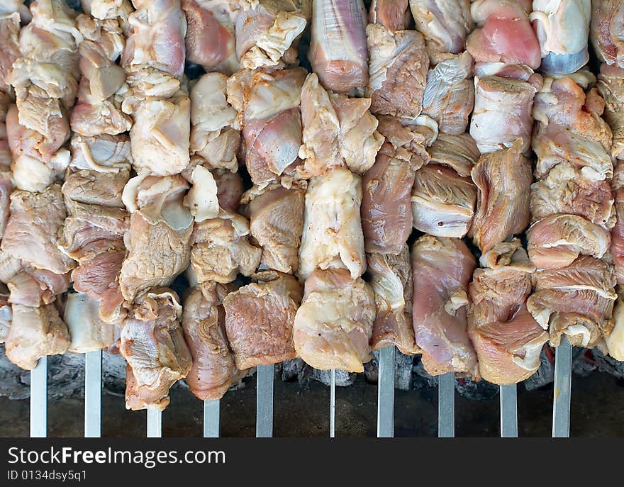 Shashlik on metal skewers. Please, check out my another photos.