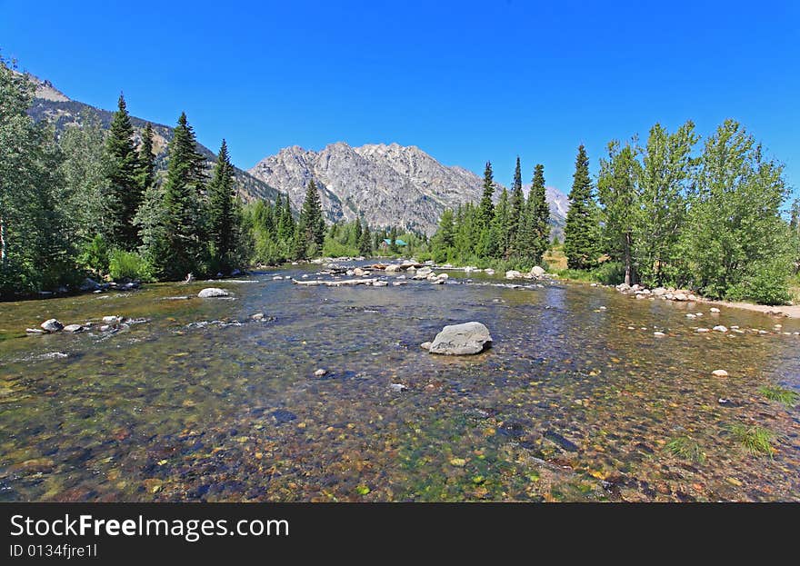 A river near Jenny Lake in Grand Teton