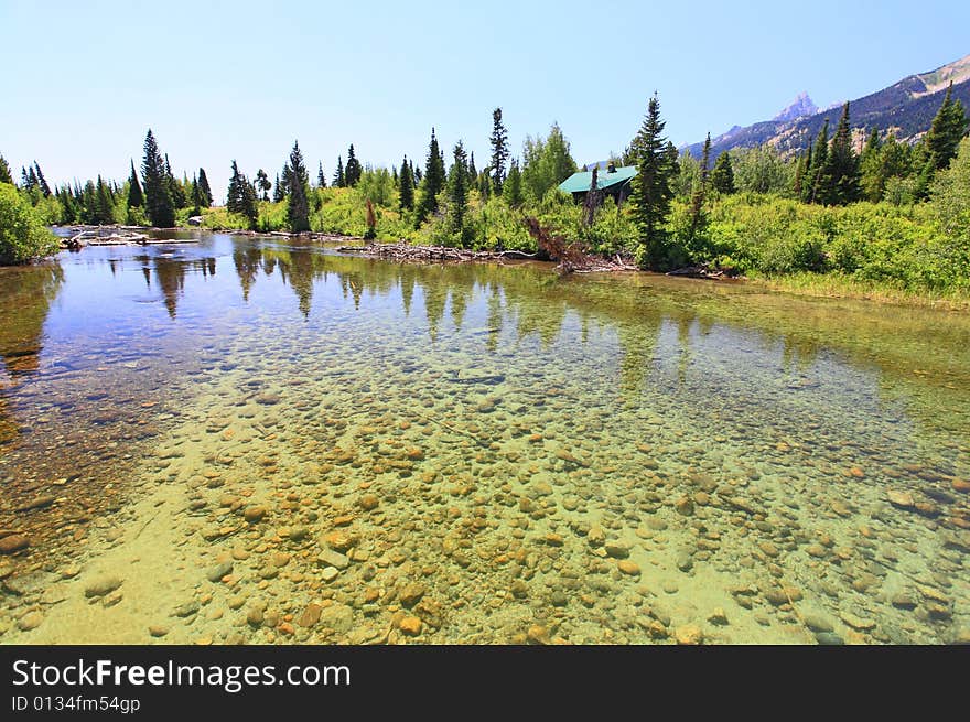 A river near Jenny Lake in Grand Teton