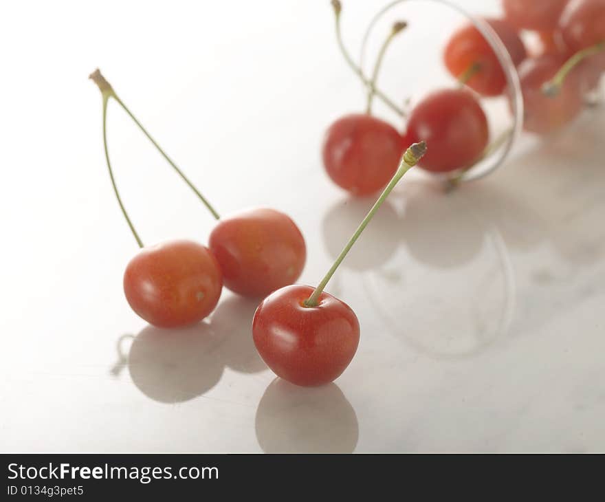 Sweet cherries in the glass. Sweet cherries in the glass