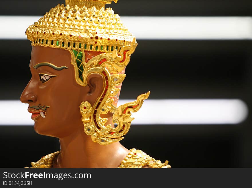 A plastic guardian in a place at Bangkok, Thailand