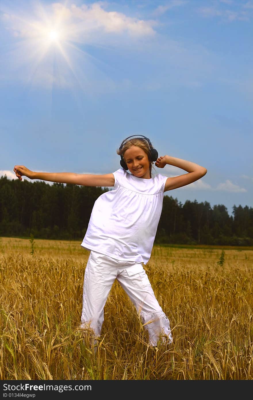 Beautiful teenager girl dancing